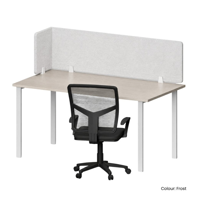 SANA Serenity Desk Screen 12mm Above Desk w/ Side Bar 1500 x 600+300mm