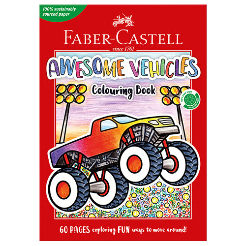 Livre de coloriage Véhicules incroyables de Faber-Castell (60 pages)