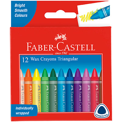 Crayons de cire triangulaires Faber-Castell, paquet de 12