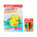 Luxor Funbook colour by numbers coloring book 12 pages and 6 broad line colouring Markers Set