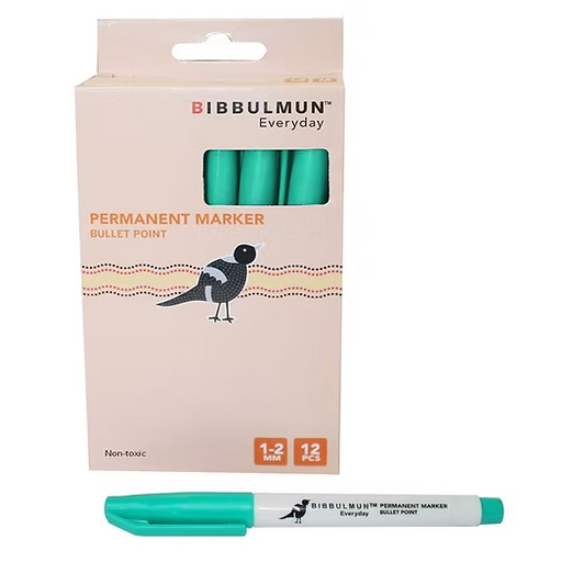 BIBBULMUN Permanent Marker – Bullet Tip Green