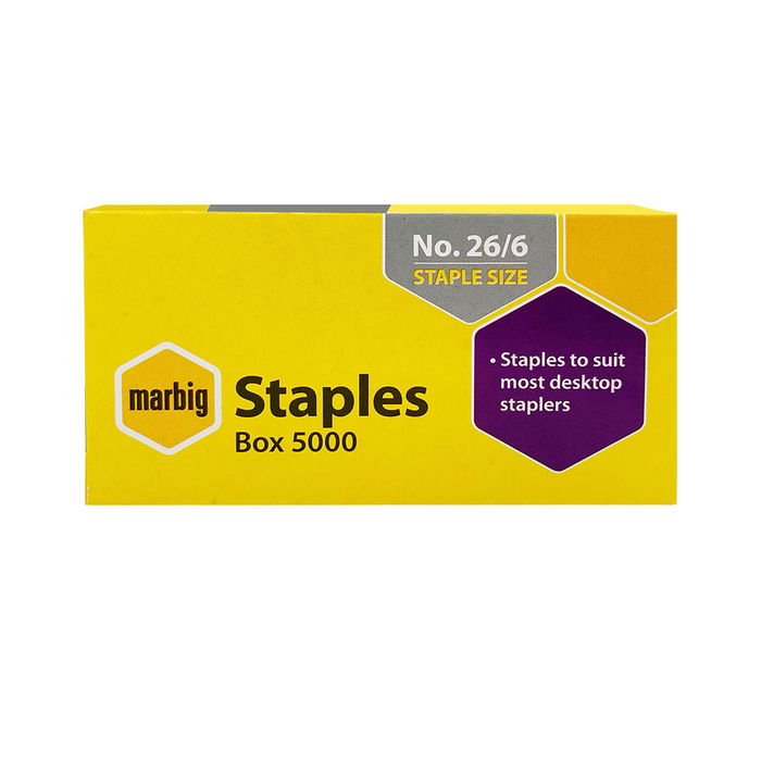 Marbig Staples 26/6 mm - Box 5000