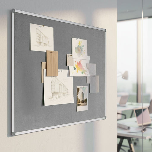 Visionchart Corporate Felt Pinboard Standard Frame 1200 x 1200mm Grey VF1212L