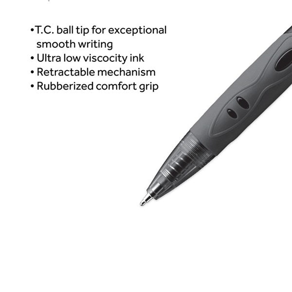 BIBBULMUN Everyday Retractable Ballpoint Pen – Black Ink, 0.7mm Fine Point (Pack of 10)