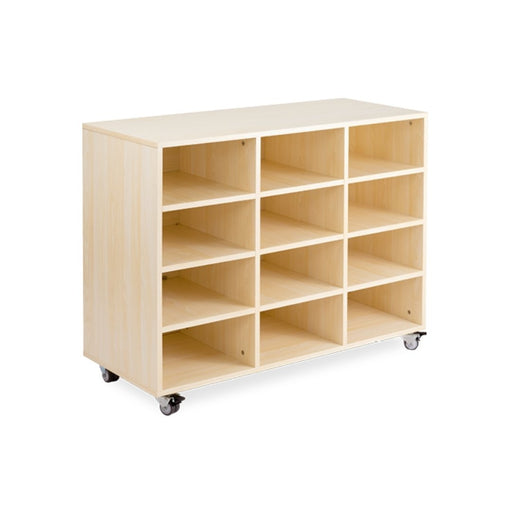 Creative Kids 12 Bay Storage Trolley 1180 x 450 x 860mm White Oak