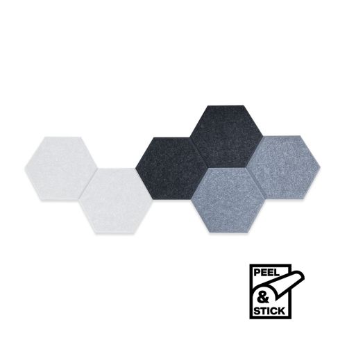 SANA Acoustic Shapes Hexagons 12mm 300 x 260mm Pack of 6 Assorted Colour