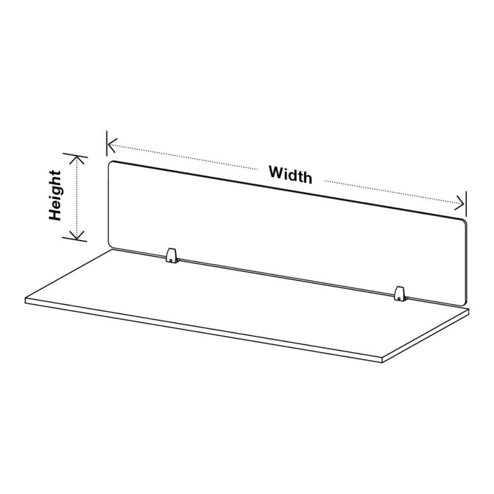 SANA Serenity Desk Screen 24mm Above Desk 1200 x 600mm