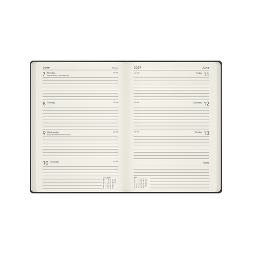 2027 Calendar Year Diary/Planner - 12 Month A5 Week to View - Hard Cover - Collins Legacy Range