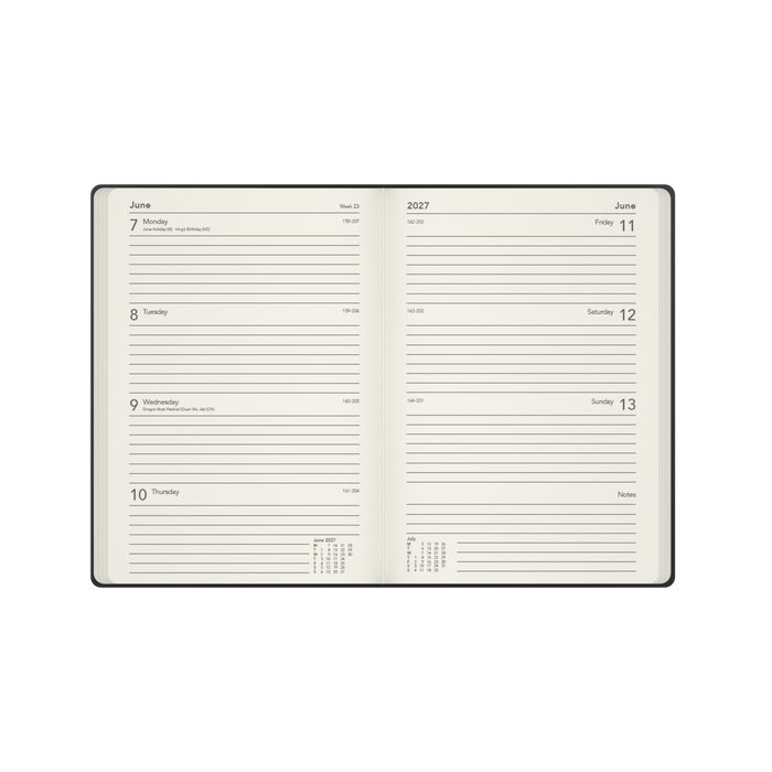 2027 Calendar Year Diary/Planner - 12 Month A5 Week to View - Hard Cover - Collins Legacy Range