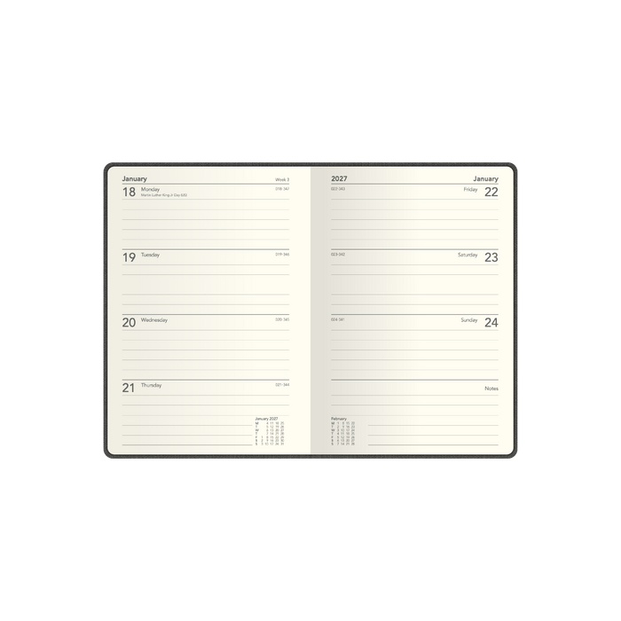 2027 Calendar Year Diary/Planner - 12 Month Pocket Week to View - Hard Cover - Collins Designer