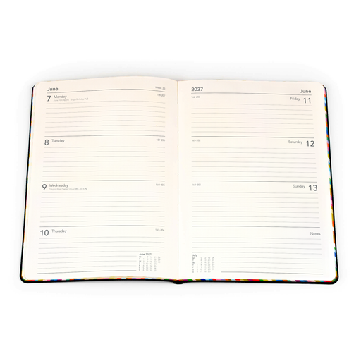 2027 Calendar Year Diary/Planner - 12 Month A5 Week to View - Soft Cover - Collins Edge Rainbow