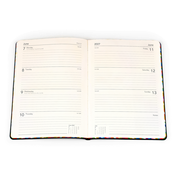 2027 Calendar Year Diary/Planner - 12 Month A5 Week to View - Soft Cover - Collins Edge Rainbow