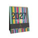 2027 Desk Calendar - 12 Month (h220 x w175mm) Month to View - Wiro Bound in Edge Rainbow - Collins