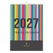 2027 Wall Calendar - 12 Month A3 Month to View - Wiro Hanger in Edge Rainbow - Collins Desktop