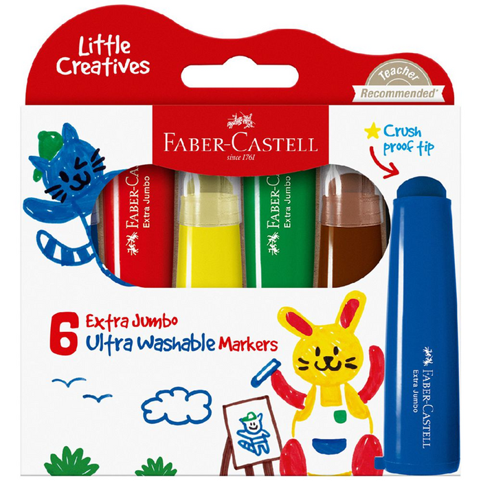 Faber-Castell Washable Markers Extra Jumbo - Pack of 6