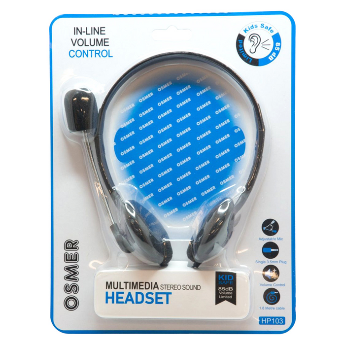 Osmer Headphone with Mic and Volume Control Single 3.5mm Plug