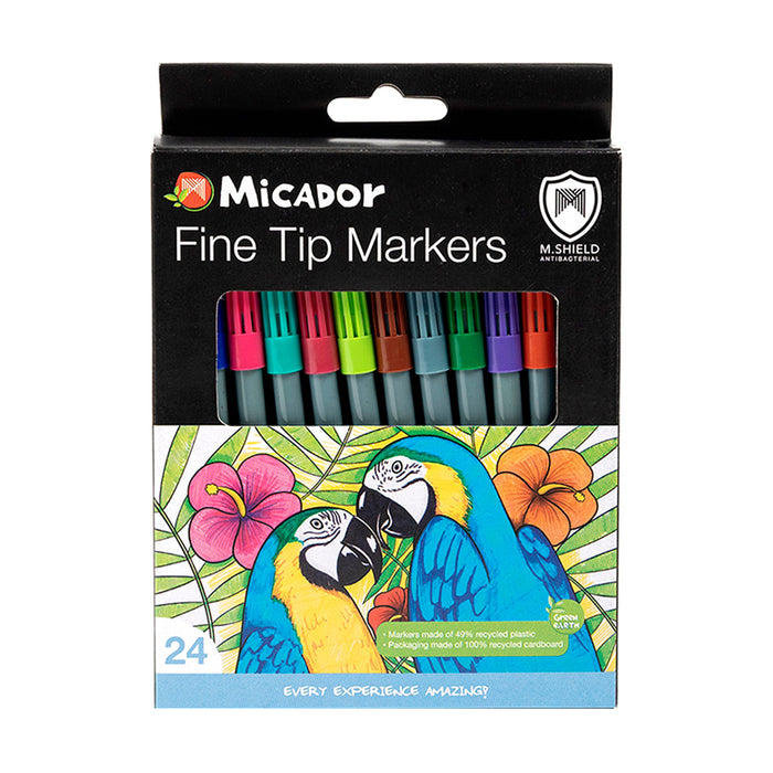 Micador M.Shield Fine Tip Markers 24 Pack