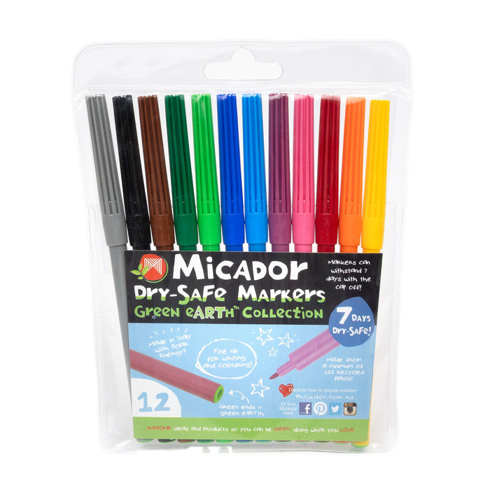 Micador Dry Safe Markers 12 Pack