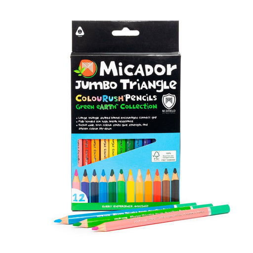 Micador Jumbo Triangle ColouRush Pencils 12 Pack