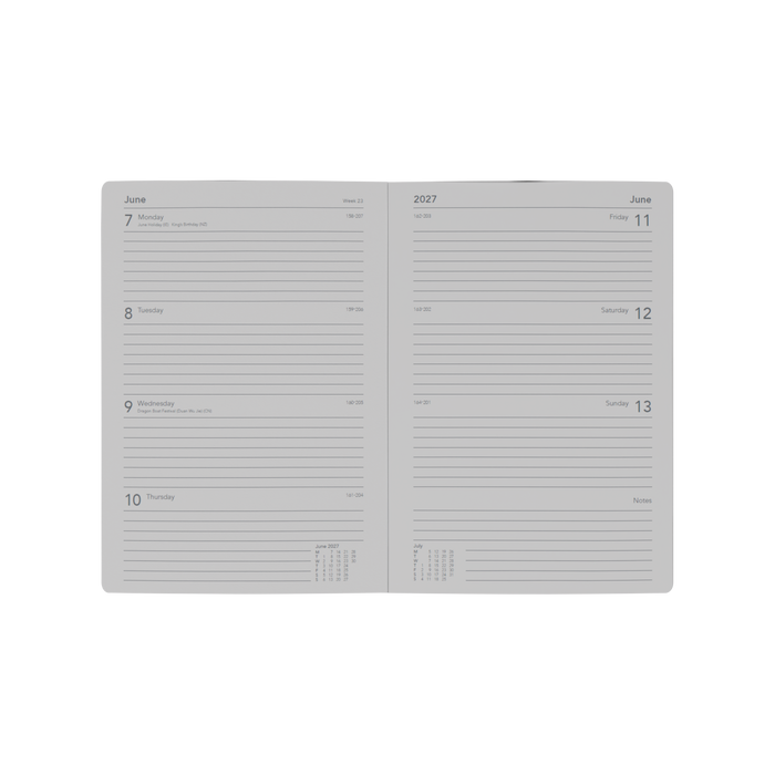 2027 Calendar Year Diary/Planner - 12 Month A5 Week to View - Soft Cover - Collins Maru Range