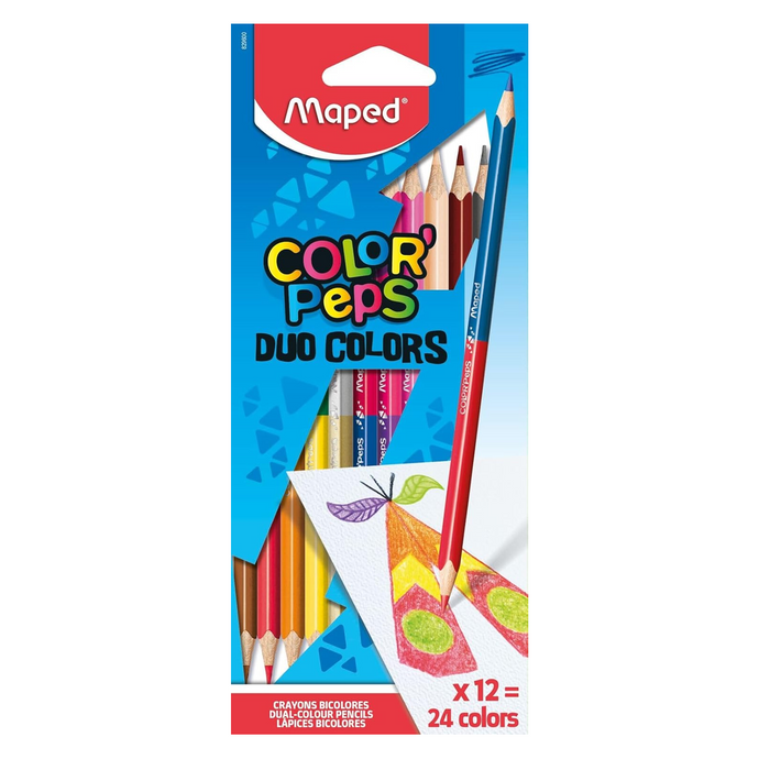 Maped Colouring Pencils Color Peps  Duo Colour - Pack of 12