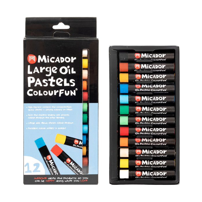 Micador Colourfun Large Oil Pastels 12 Pack