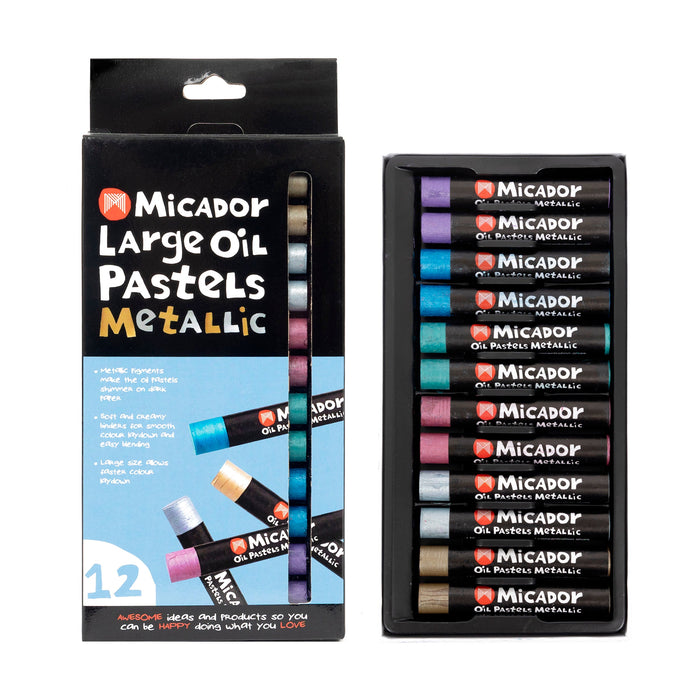 Micador Large Oil Pastels Metallic 12 Pack