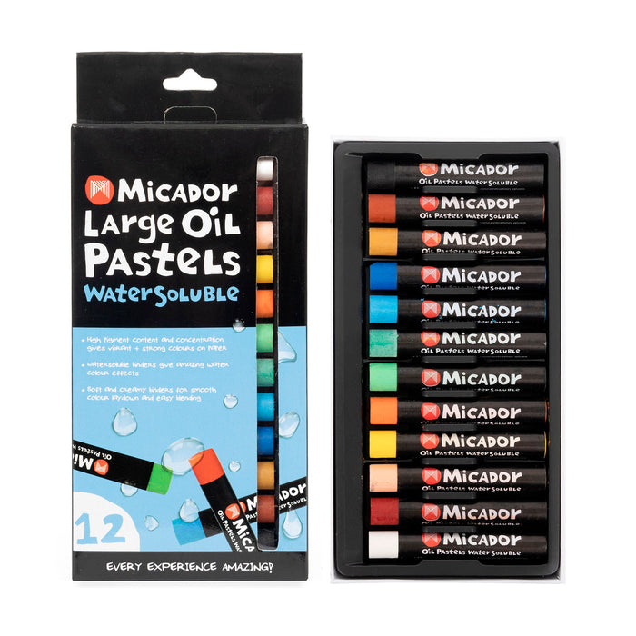 Micador Large Oil Pastels Watersoluble 12 Pack