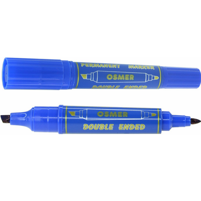 Osmer Double Ended Permanent Marker Dozen - Blue