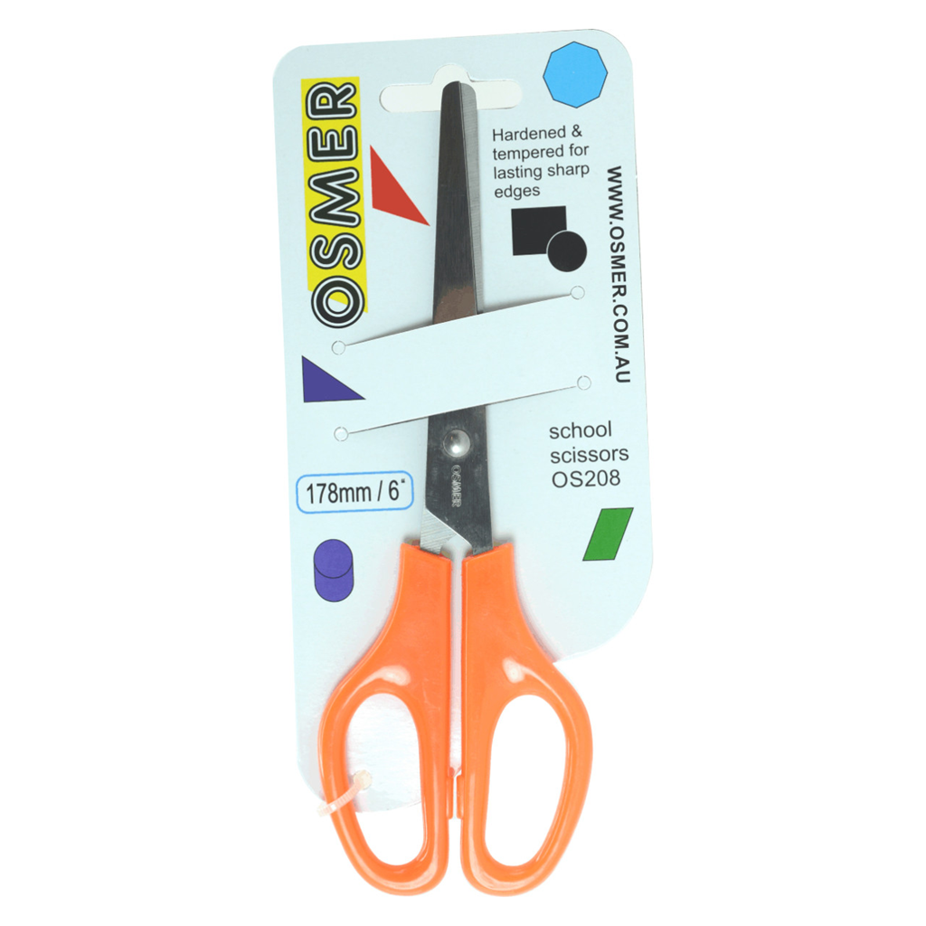 Osmer School Scissors 178mm Orange Handle — Brilliant Minds Australia