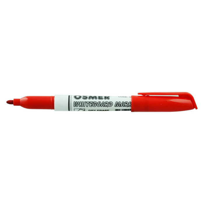Osmer Whiteboard Marker Fine Tip - Red 12pk