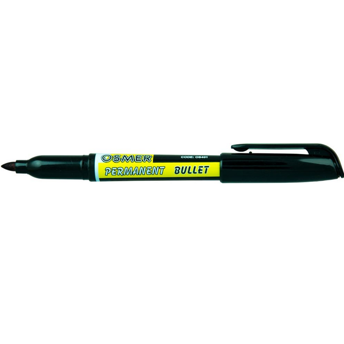 Osmer Permanent Markers Fine Bullet Tip Dozen - Black