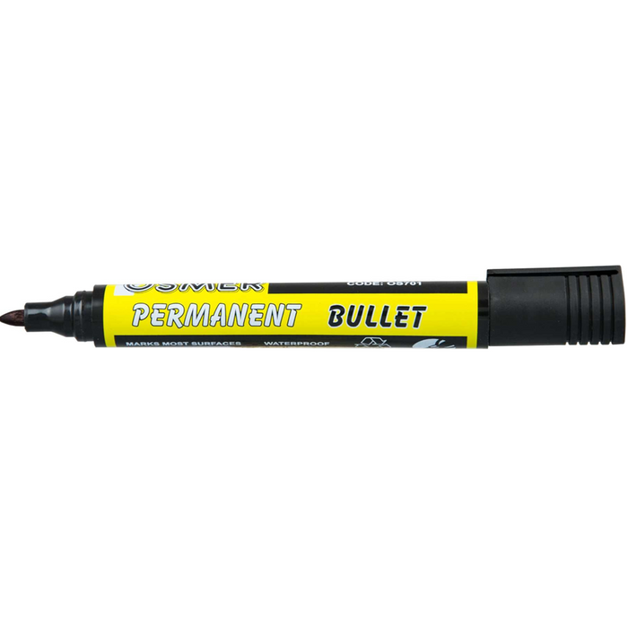 Osmer Permanent Markers Bullet Tip Dozen - Black