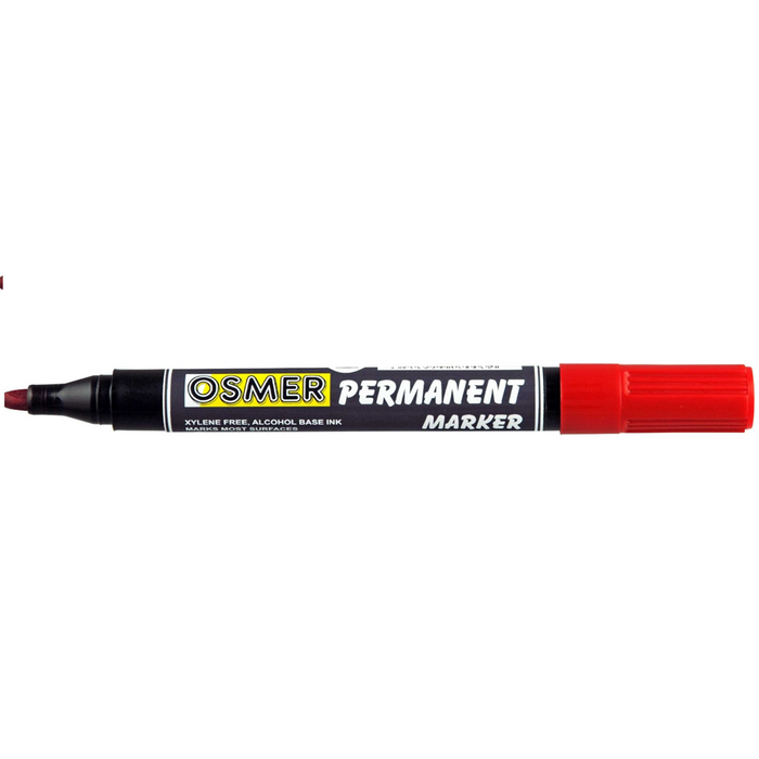 Osmer Permanent Markers Bullet Tip Dozen - Red