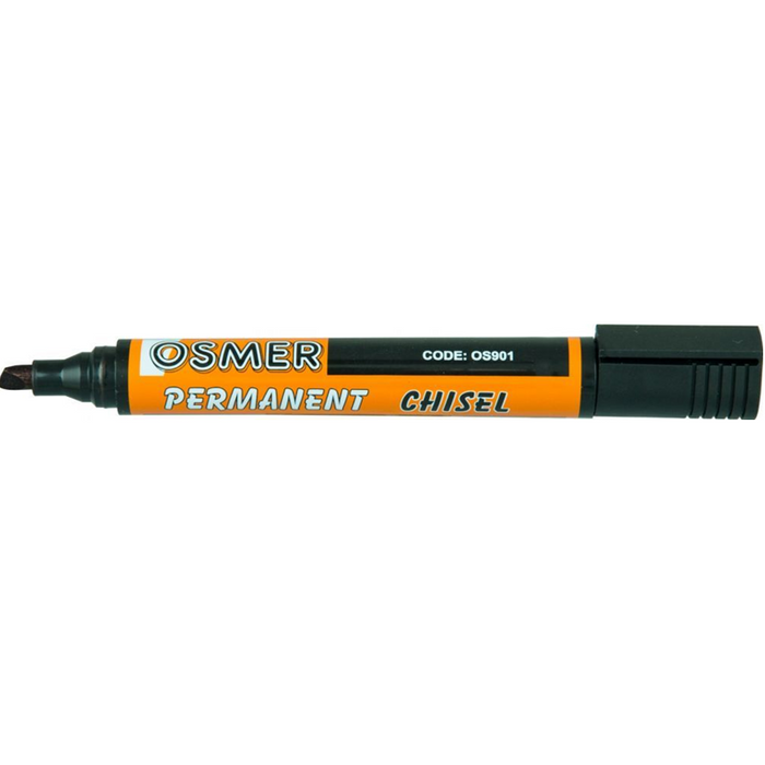 Osmer Permanent Markers Chisel Tip Dozen - Black