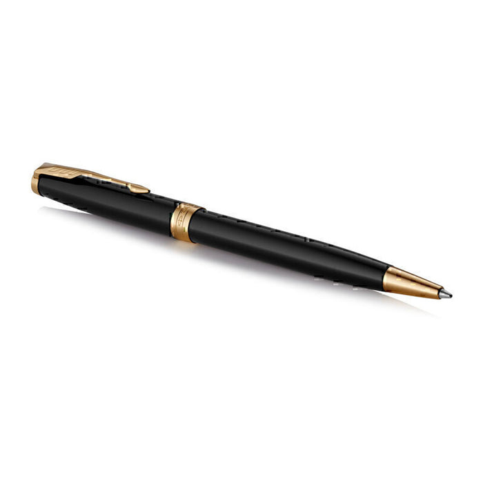 Parker Sonnet Black Lacquer Gold Trim Ballpoint Pen