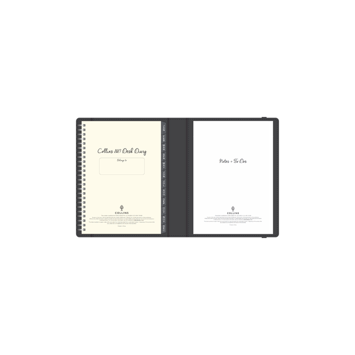2027 Calendar Year Diary/Planner - 12 Month A5 Week to View - Soft PU Cover - Collins Plan + Note