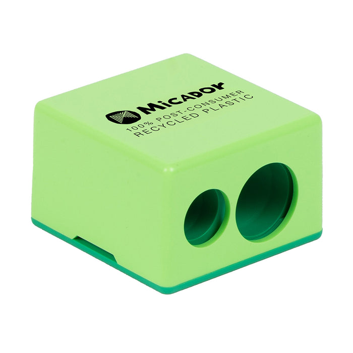 Micador Future Sharpener Double Hole with Lid Green