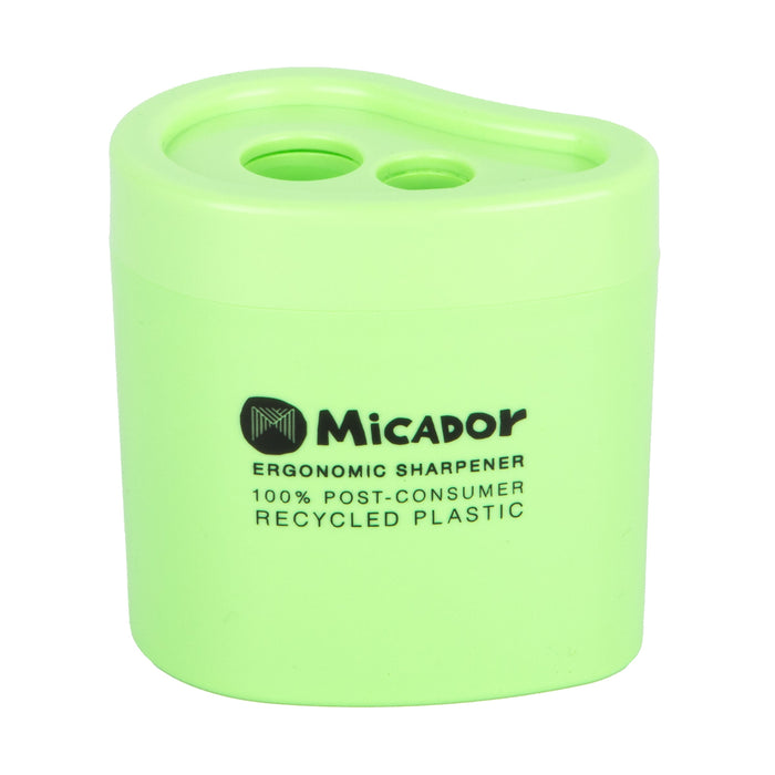 Micador Future Ergonomic Sharpener Double Hole Green