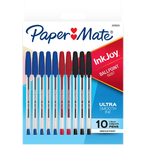 Papermate Inkjoy Ballpoint Assorted Colours - Pack of 10