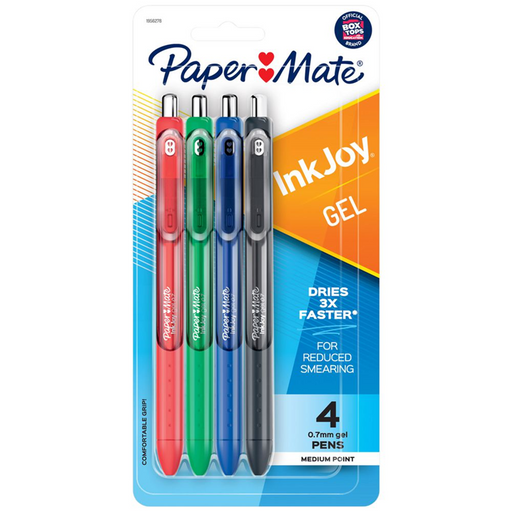 Papermate Inkjoy Gel Coloured Pens Assorted - 4 Pack