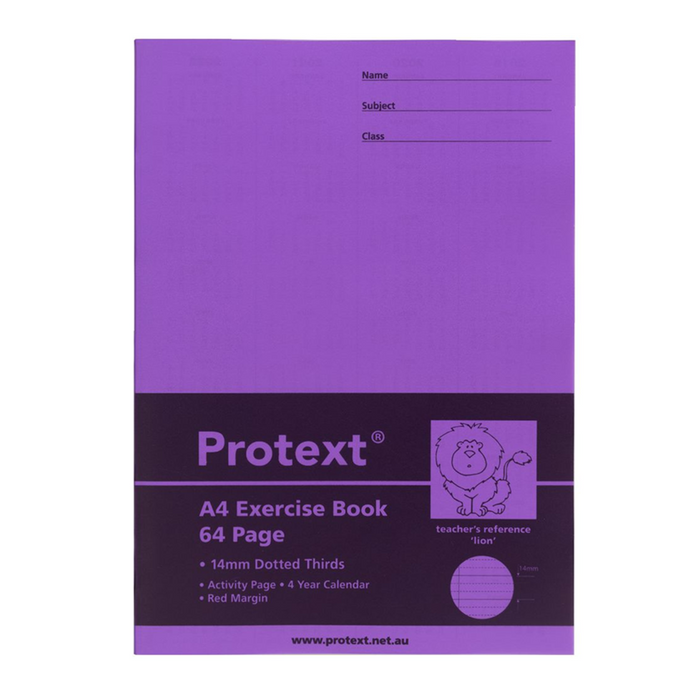 Protext A4 14mm Dotted Thirds Exercise Book - 64 Pages
