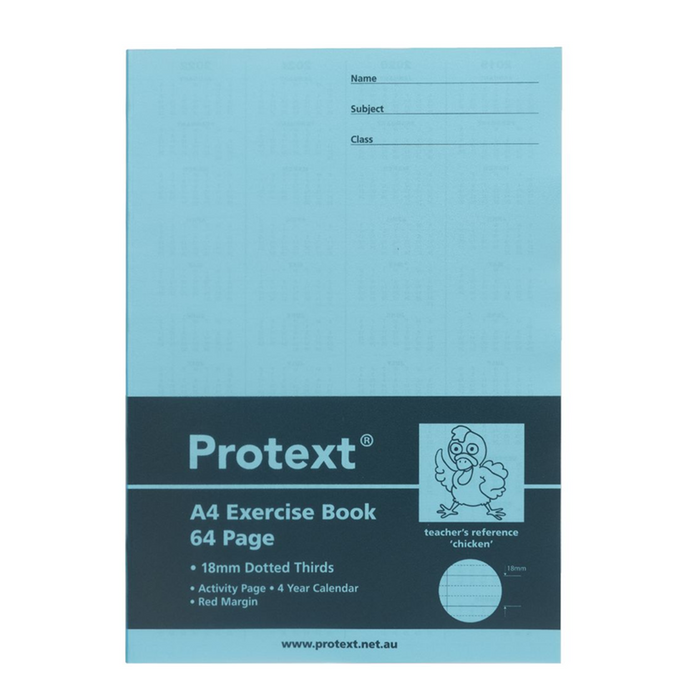 Protext A4 18mm Dotted Thirds Exercise Book - 64 Pages