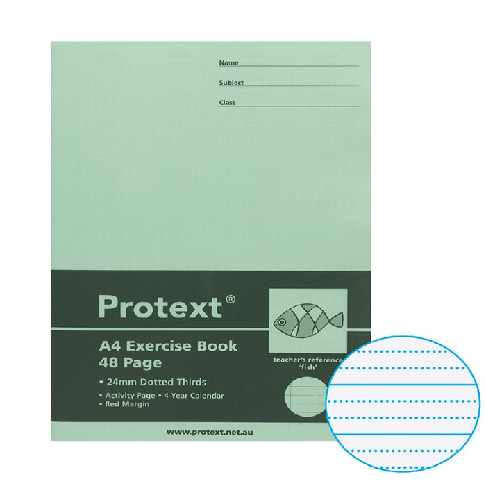 Protext A4 24mm Dotted Thirds Exercise Book - 48 Pages
