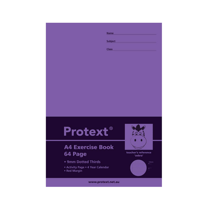 Protext A4 9mm Dotted Thirds Exercise Book - 64 Pages
