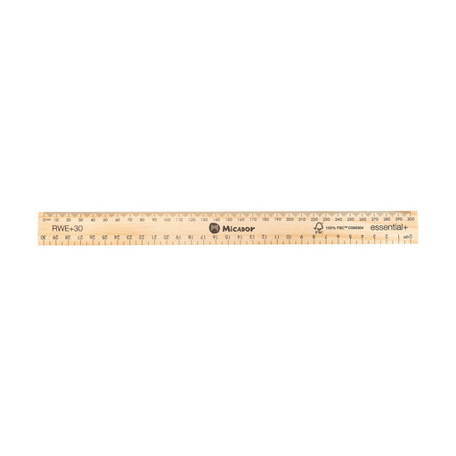 Micador 30cm Wooden Ruler Essential Plus Polished