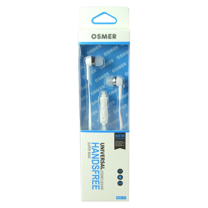 Osmer Earbud Headphone with Microphone - White