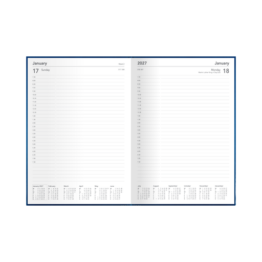 2027 Calendar Year Diary/Planner - 12 Month A4 Day to Page - Hard Cover - Collins Silhouette Range