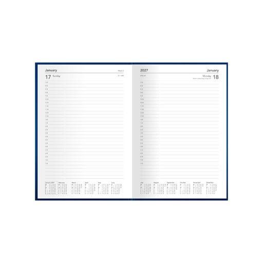 2027 Calendar Year Diary/Planner - 12 Month A5 Day to Page - Hard Cover - Collins Silhouette Range