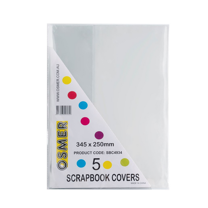 Osmer Scrapbook Cover Clear - Pack of 5